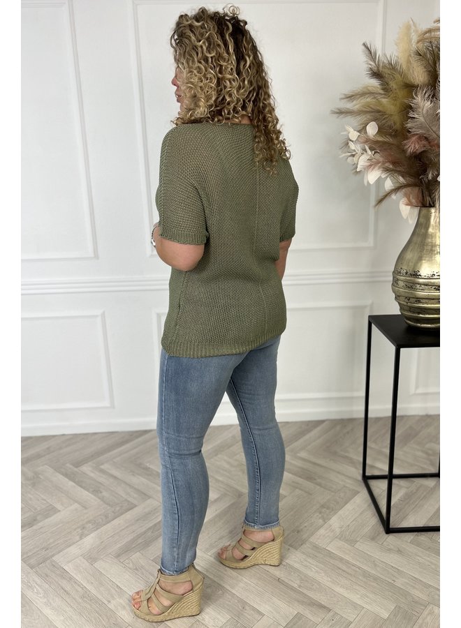 Short Knitted Top - Armygreen