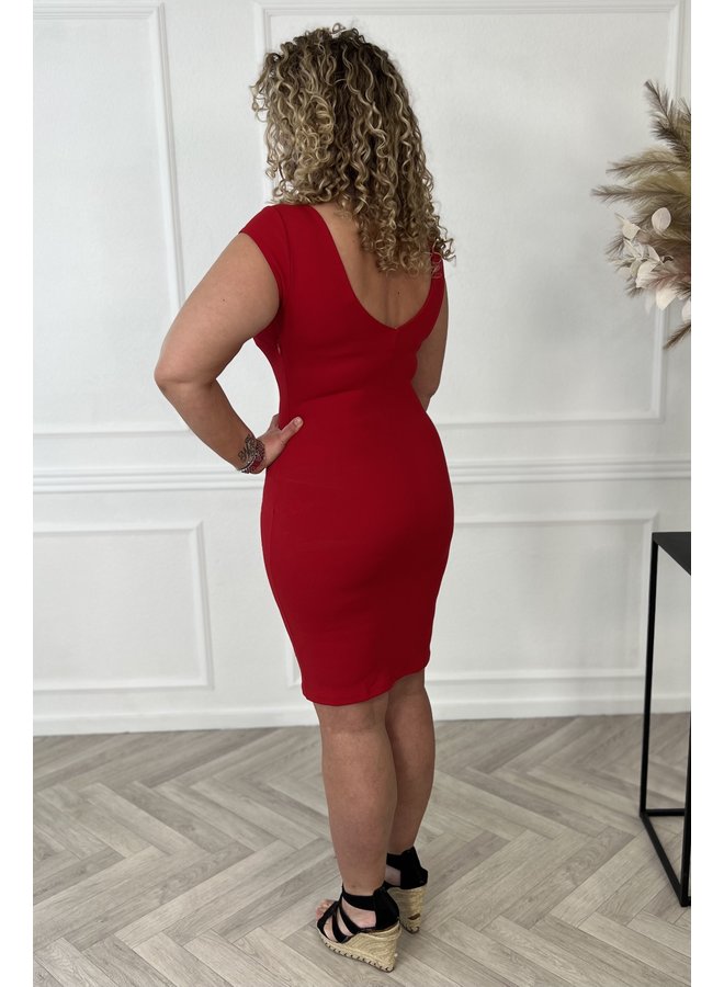 Short Bodycon Dress - Red