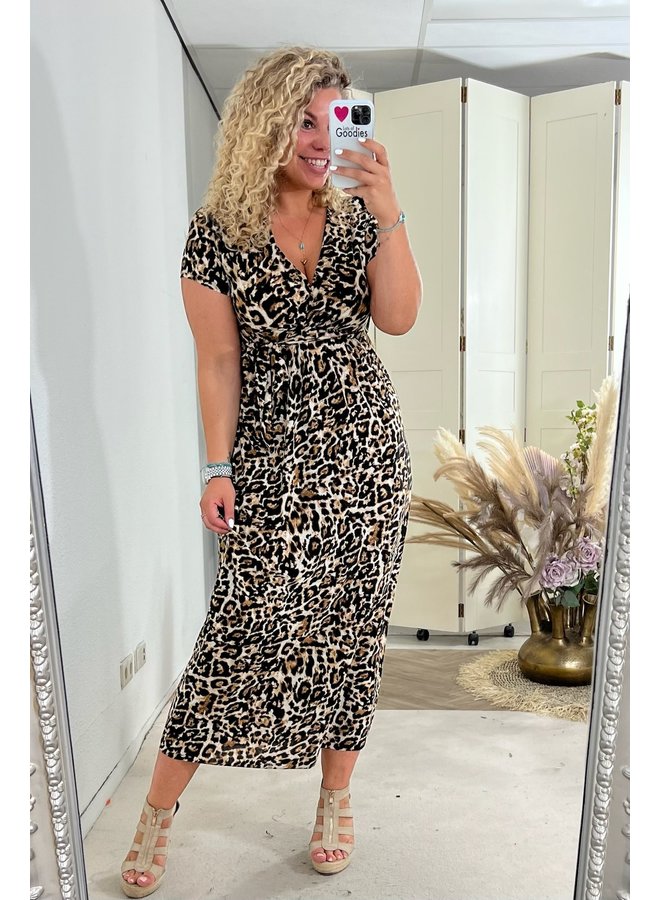 Curvy Strik Leopard Dress - Brown/Black