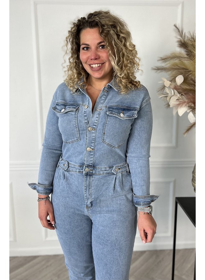 Denim Jumpsuit - Light Blue