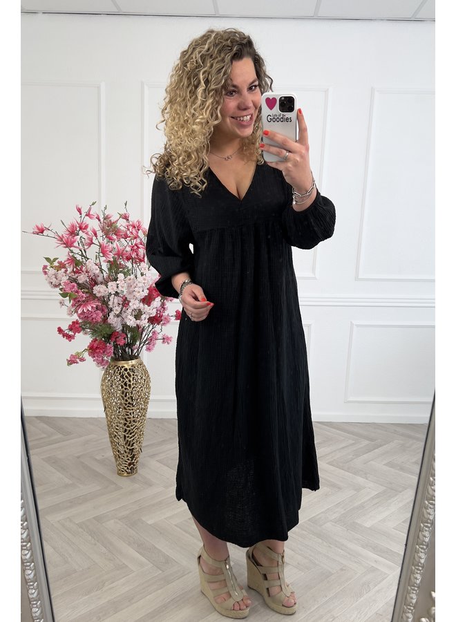 Curvy Cotton Dress - Black