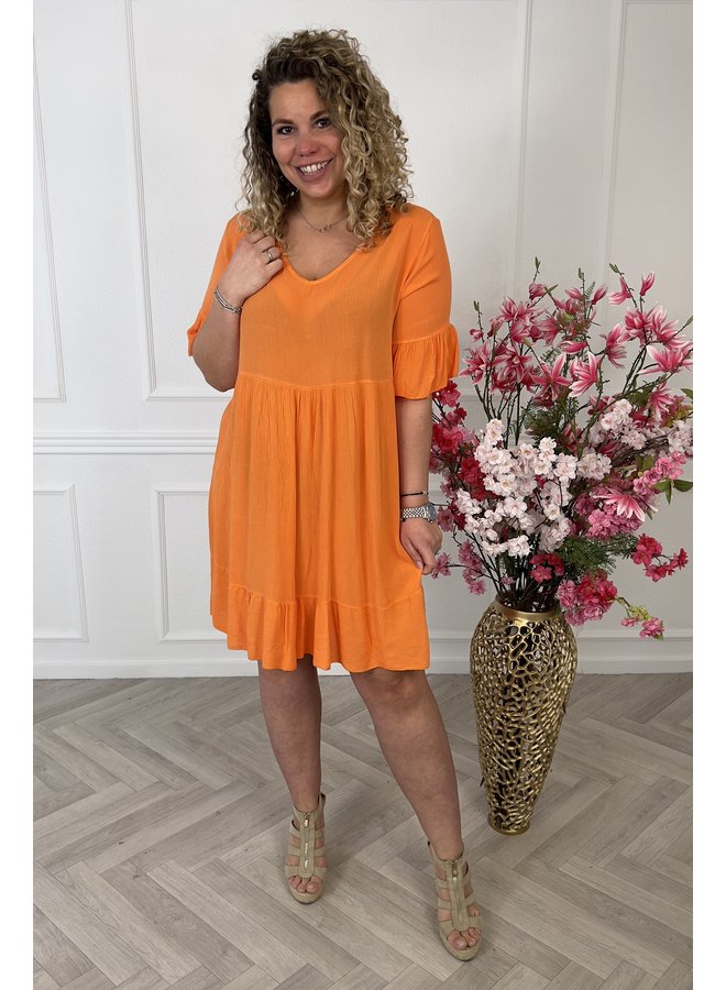 Open Summer Dress - Orange