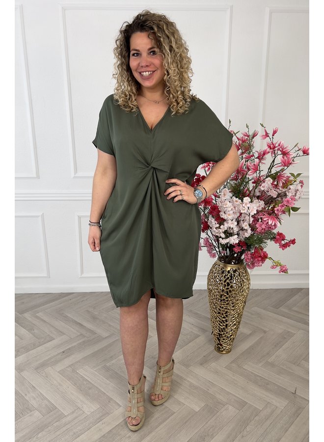 Basic Knotted Dress - Armygreen