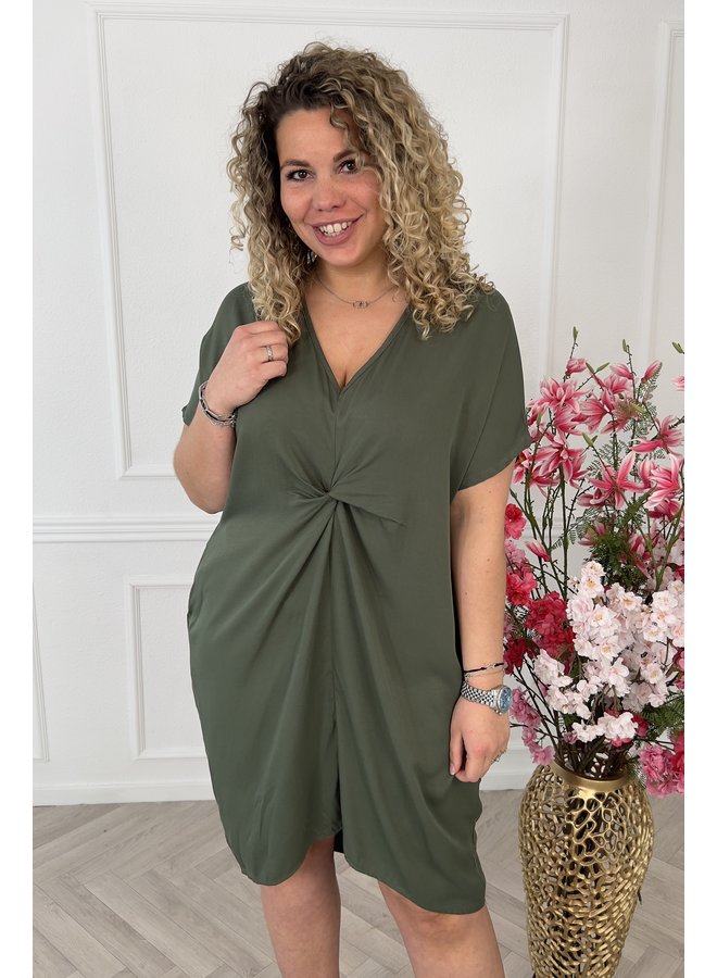 Basic Knotted Dress - Armygreen