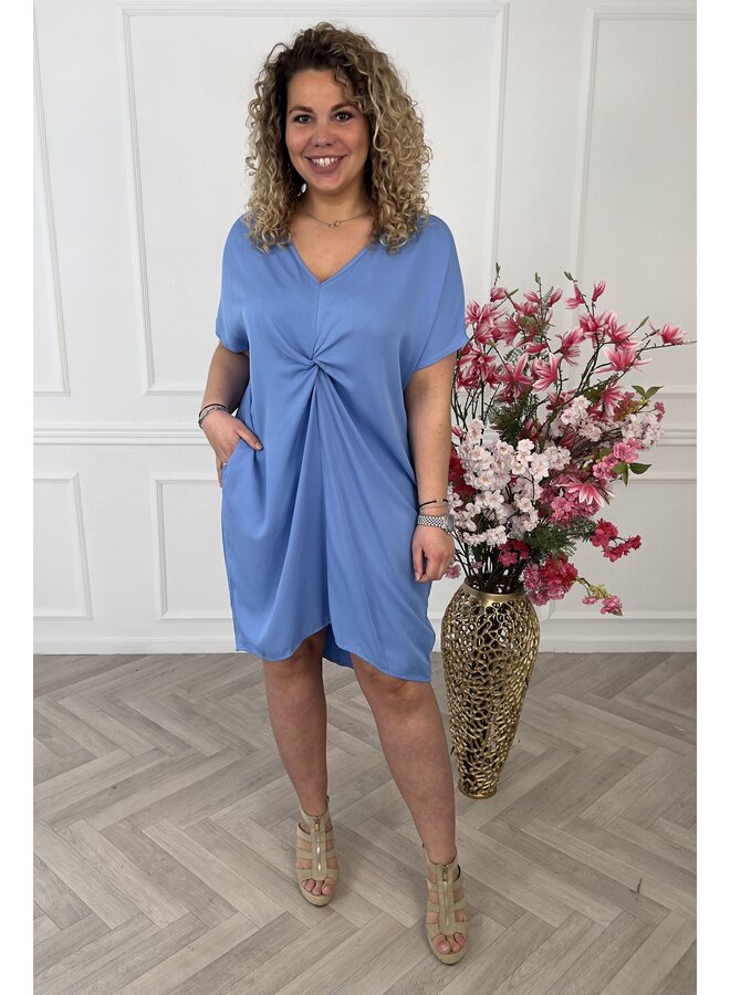 Basic Knotted Dress - Blue