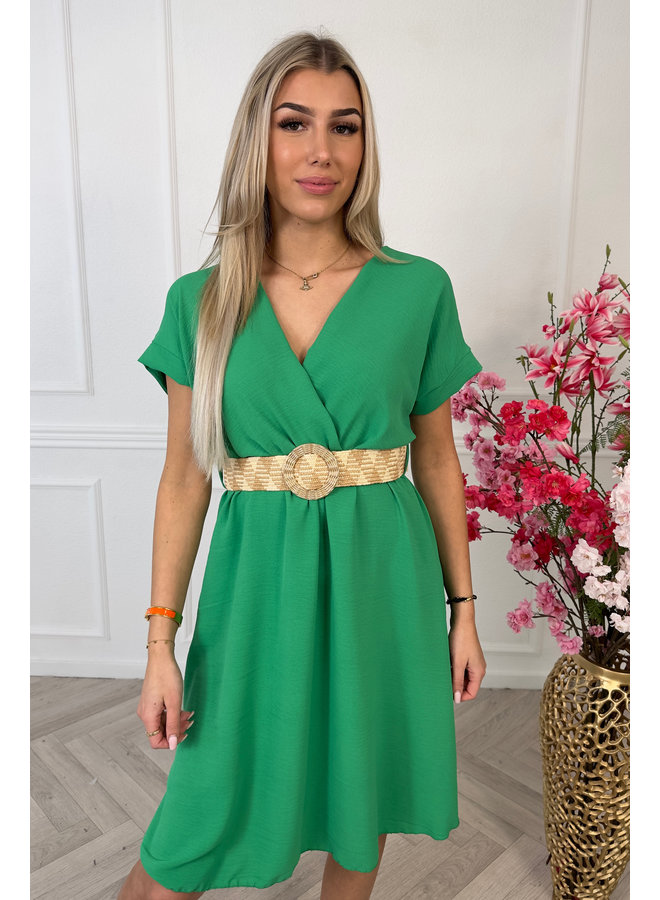 Summer Belt Dress - Green