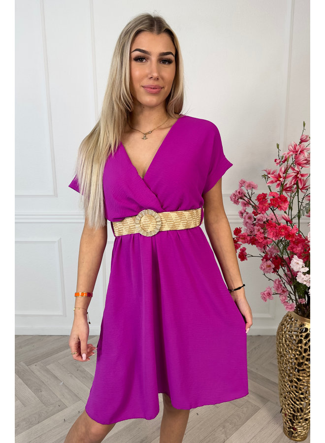 Summer Belt Dress - Magenta