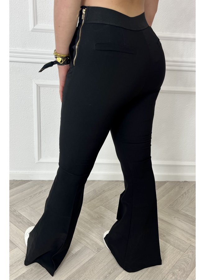 Classy Zipper Flare - Black