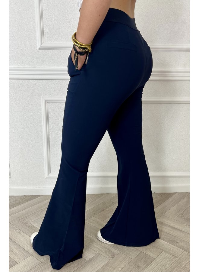 Classy Zipper Flare - Navy