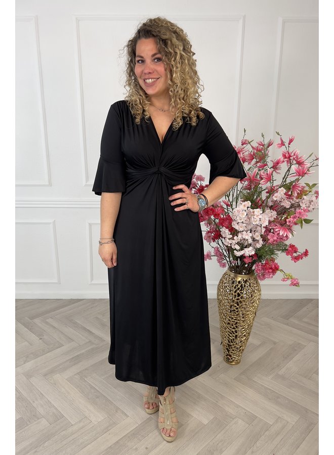 Curvy Knotted Dress - Black