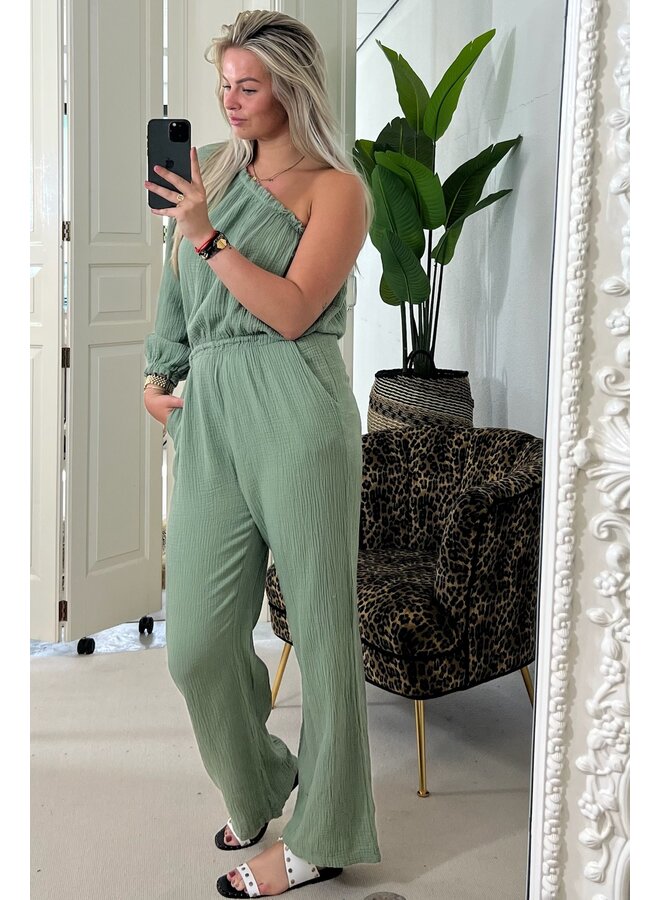 Perfect Cotton Jumpsuit - Armygreen