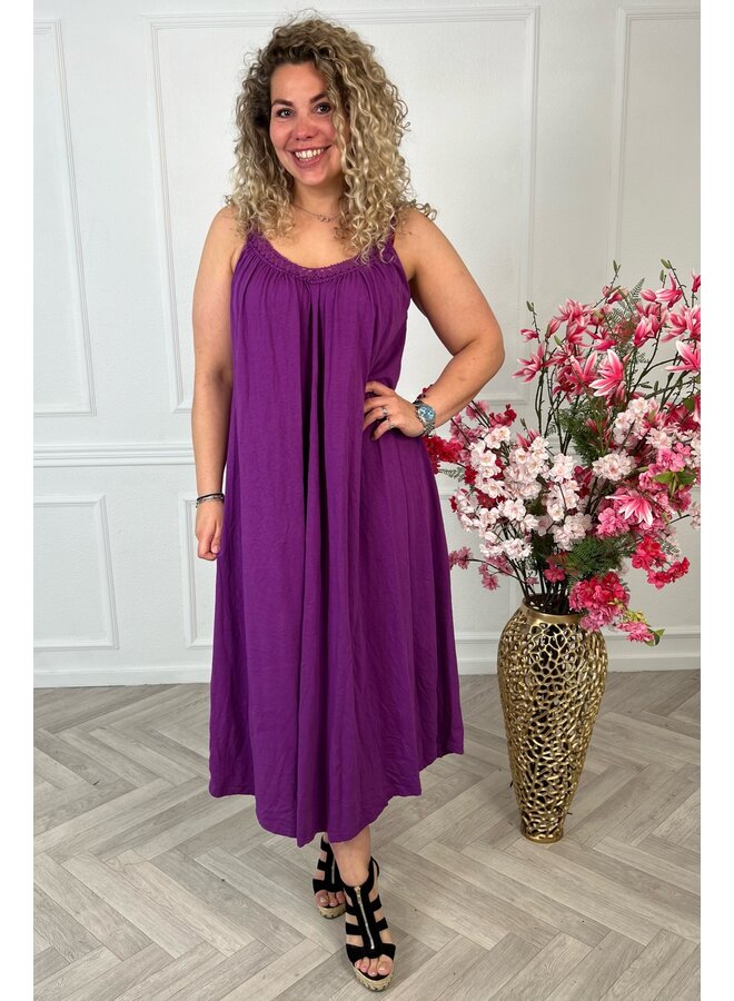 Cotton Beach Dress - purple