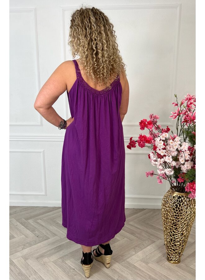 Cotton Beach Dress - purple