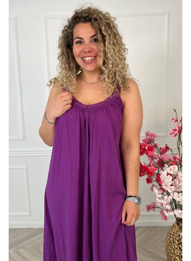 Cotton Beach Dress - purple