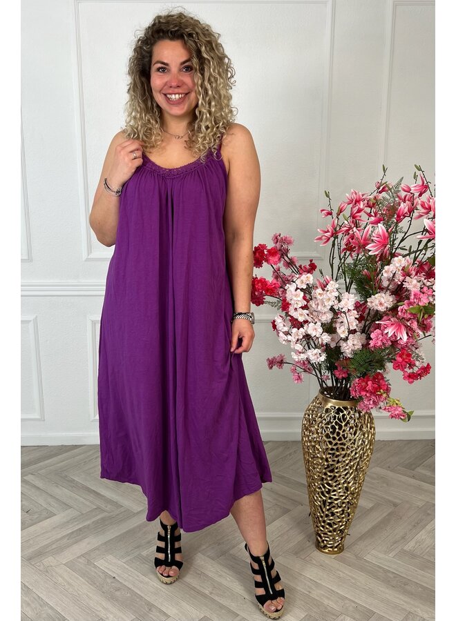 Cotton Beach Dress - purple