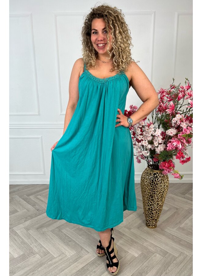 Cotton Beach Dress - Turquoise