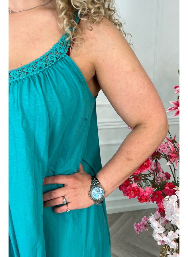 Cotton Beach Dress - Turquoise