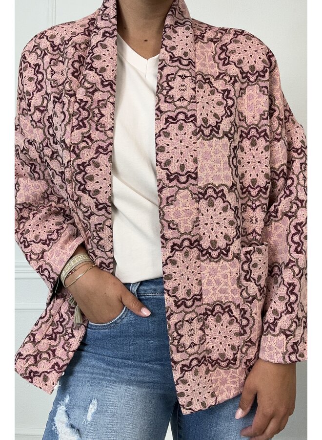 Boho Jacket - Old Pink/Bordeaux