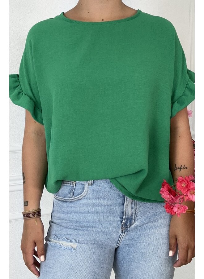 Ruffle Shirt - Green - Lots of Goodies