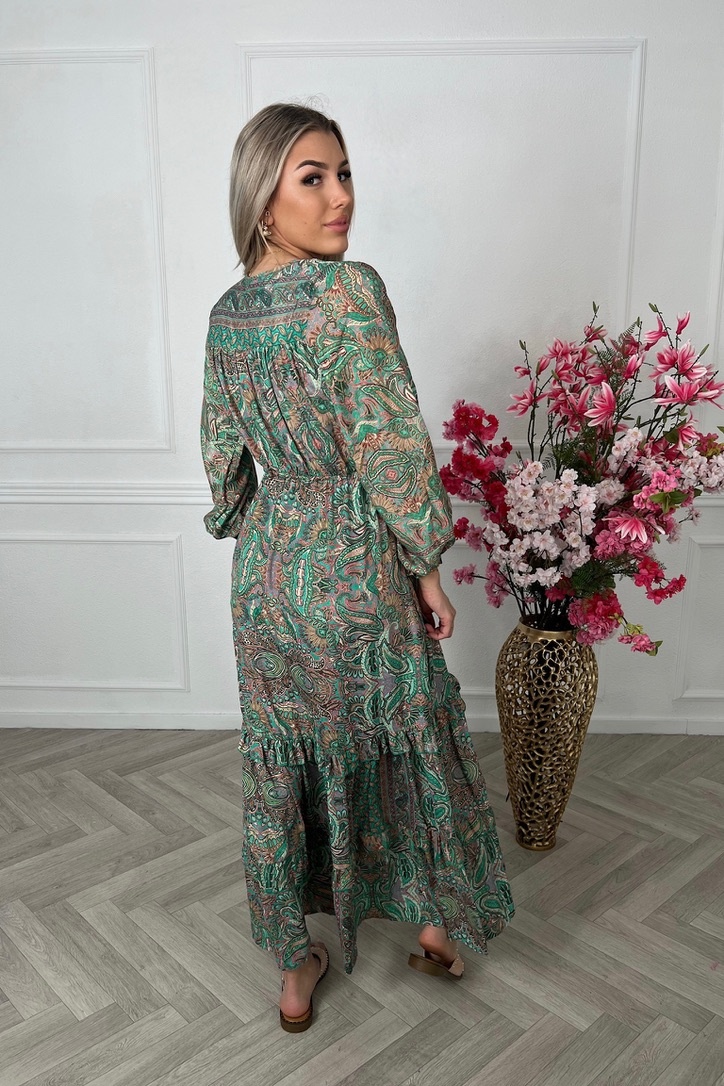 Maxi Long Sleeve Dress Mint Olive Lots of Goodies