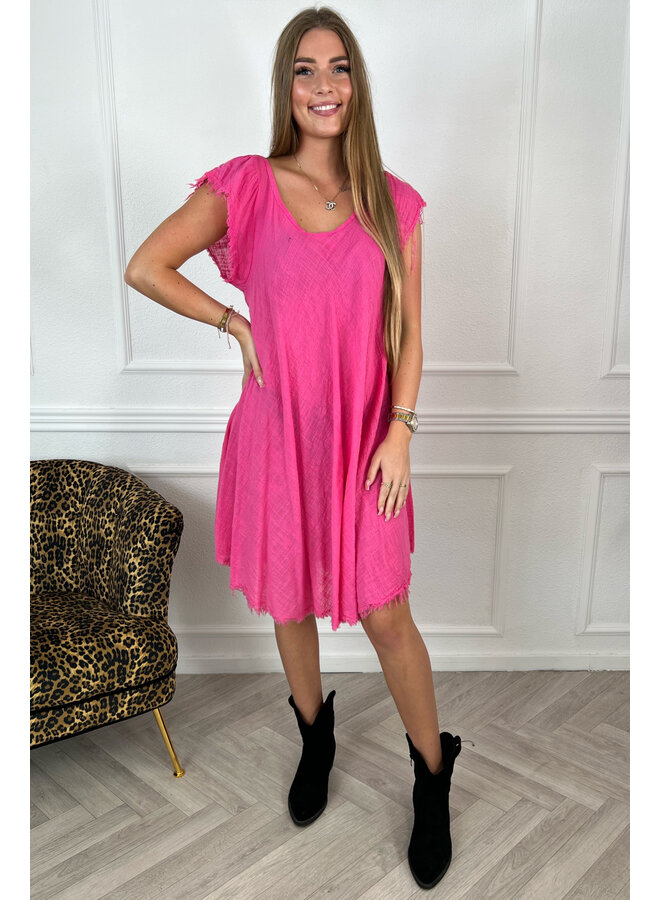 Curvy Cotton Corsica Dress - Pink