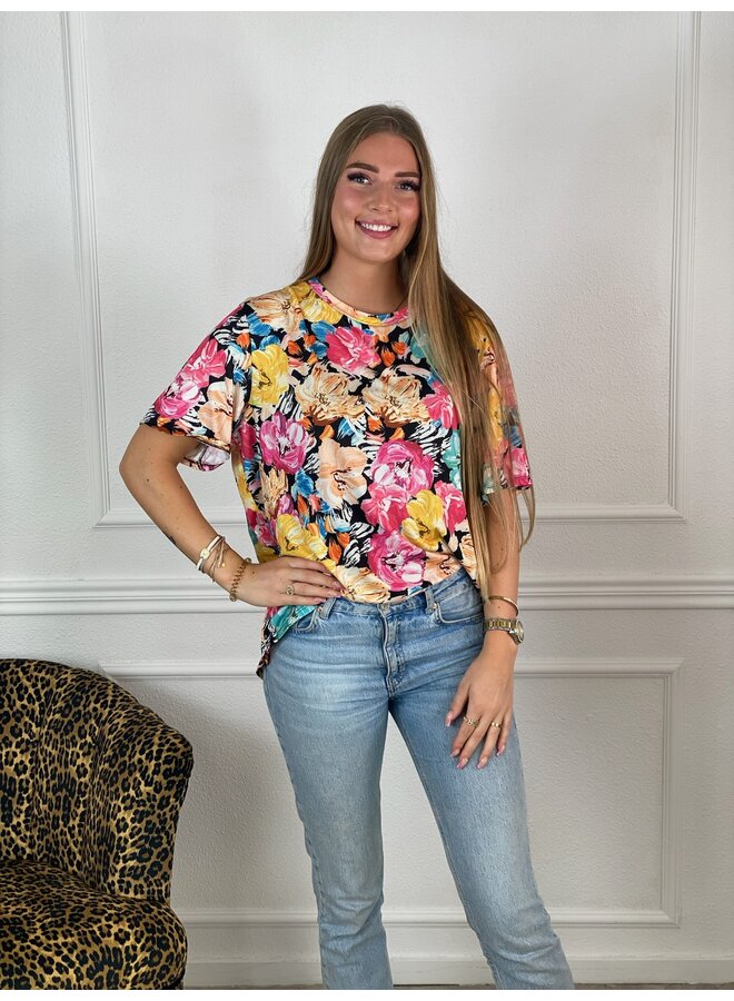 Flower Shirt - Yellow/Blue/Pink