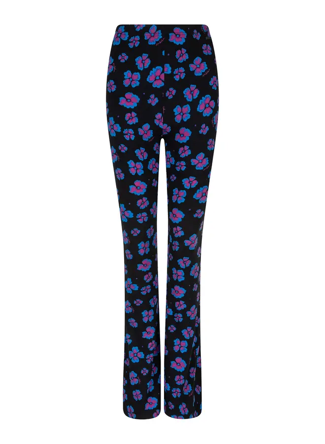 Soft Flare Flowers- Black/Blue/Magenta