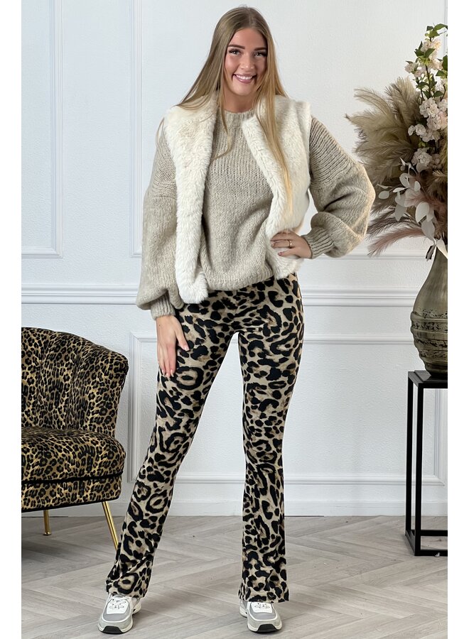 Soft Flare  Leopard - Camel/Black