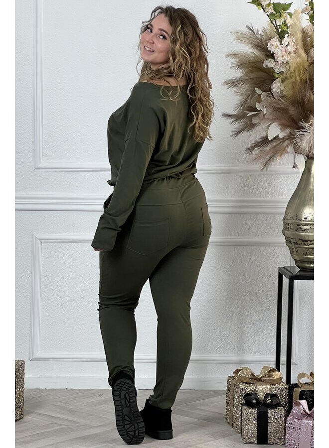 Curvy Comfy Jumpsuit - Armygreen
