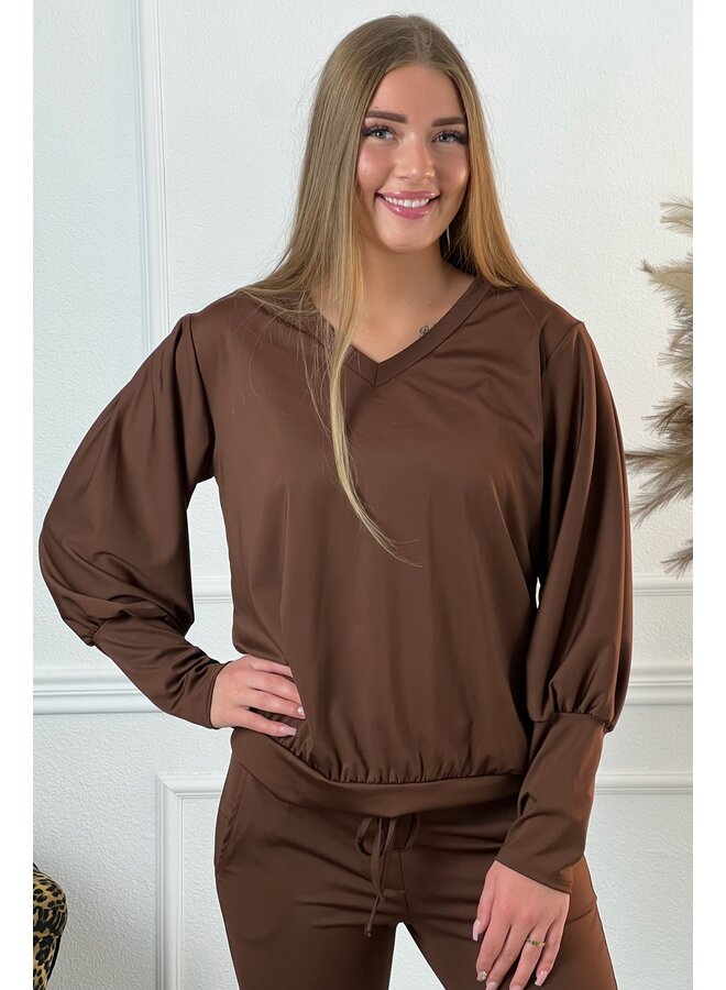 Long Sleeve Travel Top - Brown