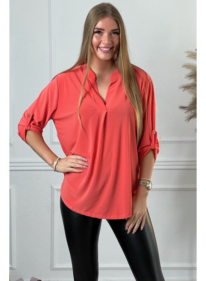 Perfect Basic Blouse - Coral