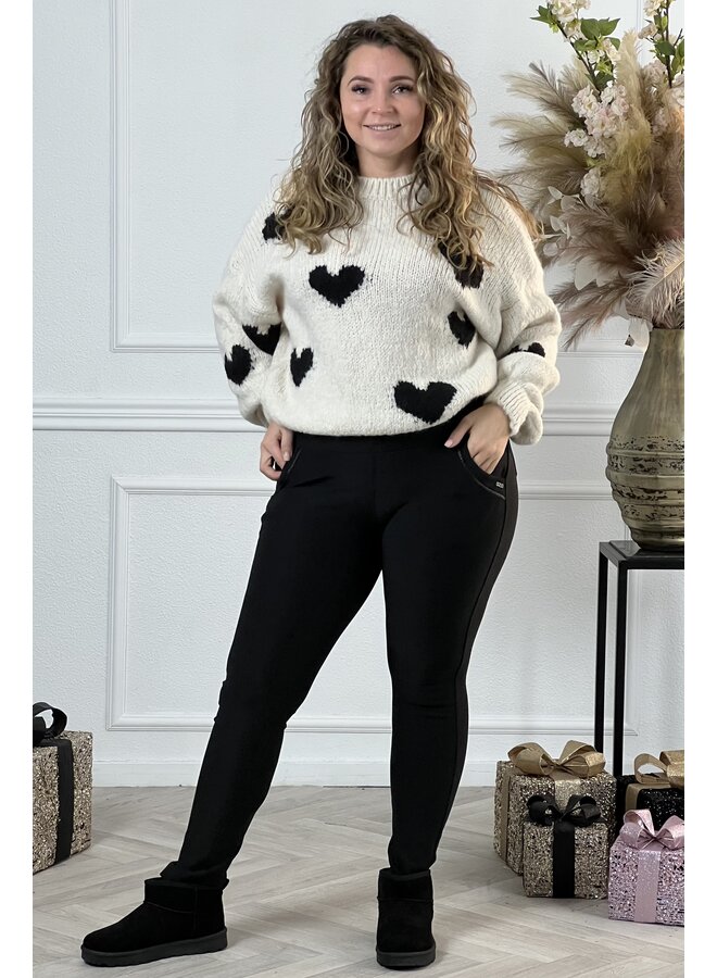 Olivia Heart Sweater - Black