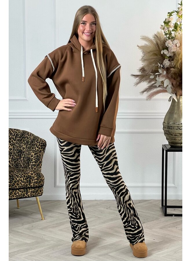 Perfect Lovely Hoodie Sweater - Brown