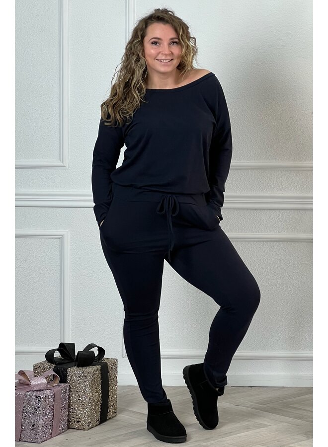 Curvy Comfy Jumpsuit - Navy