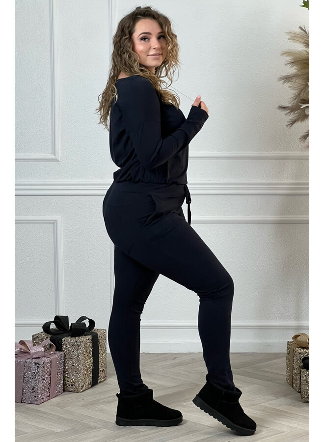 Curvy Comfy Jumpsuit - Navy