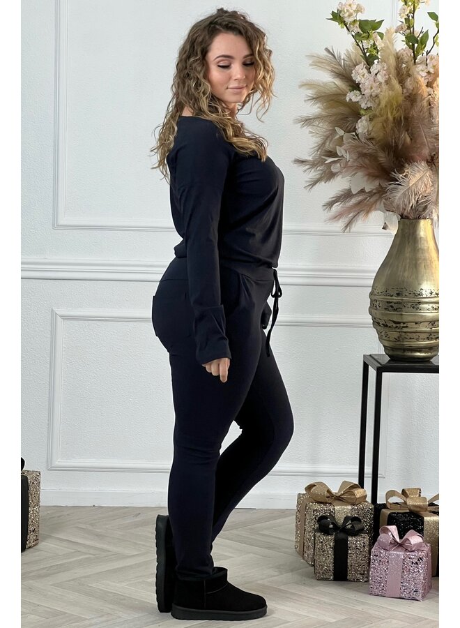 Curvy Comfy Jumpsuit - Navy