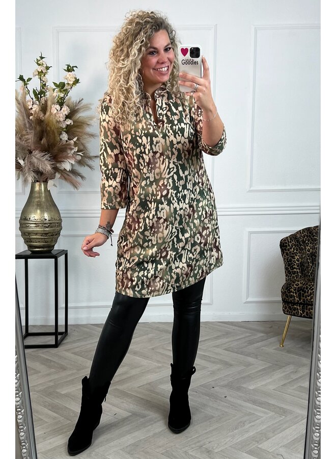 Perfect Leopard Spots Tunic - Armygreen