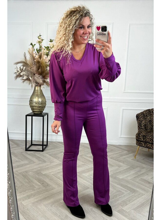 Travel Line Flare Pants - Purple