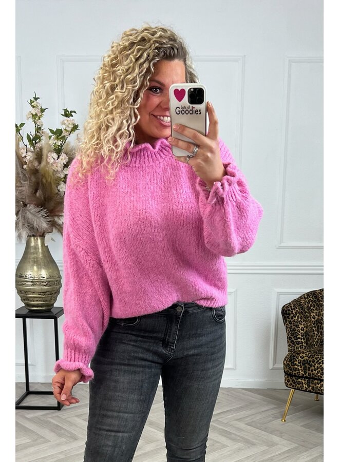 Regular Ruffle Sweater - Pink