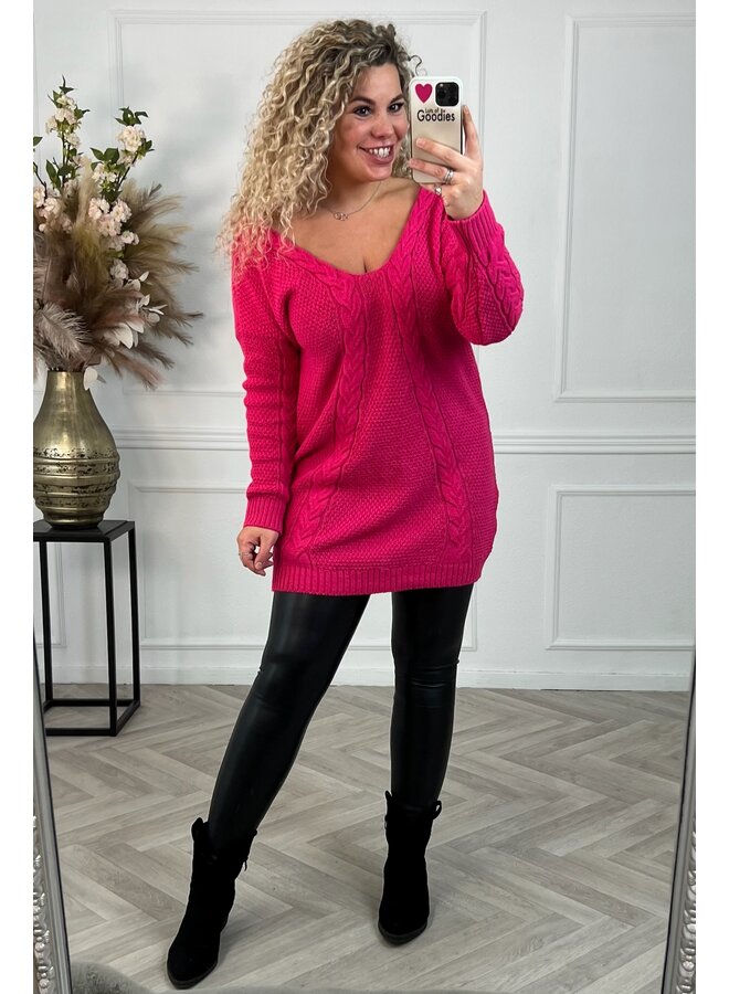 Musthave Cable Sweater - Fuchsia