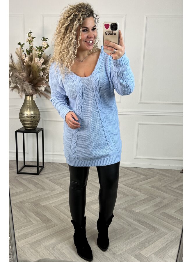 Musthave Cable Sweater - Light Blue