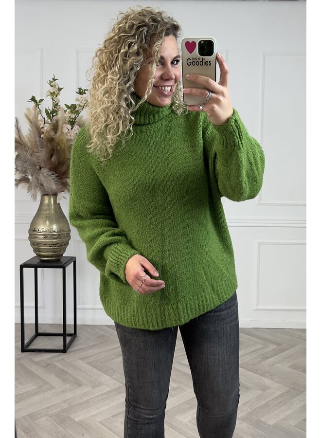 Exclusive Knitted Col Sweater - Olive