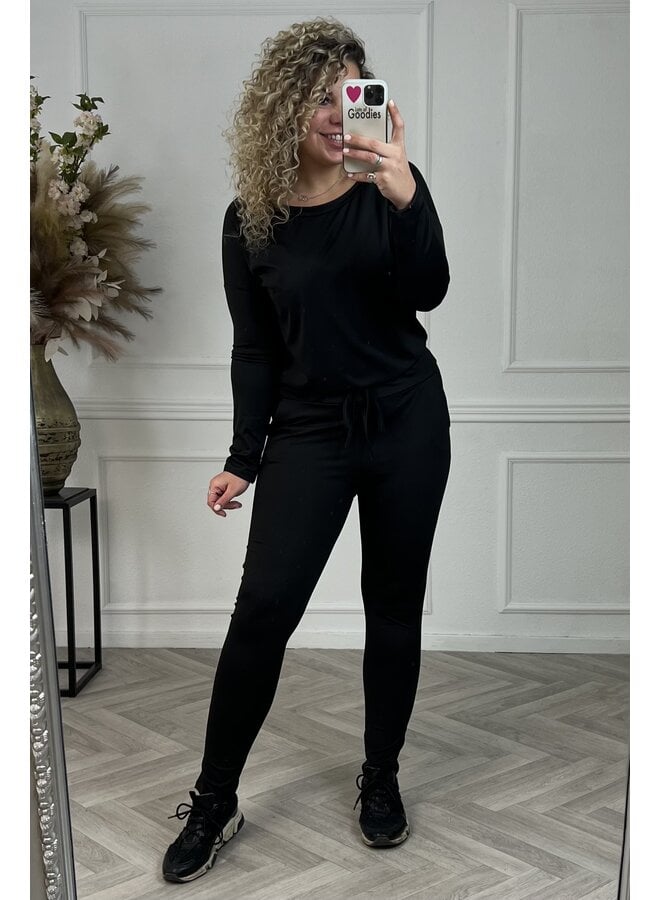 Comfy Travel Jumpsuit - Black