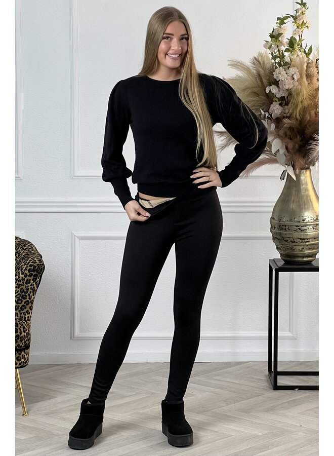 Pocket Fleece Legging - Black