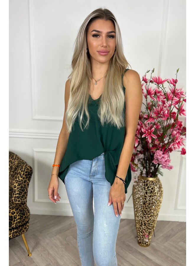 Curvy Sisi Lace Top - Bottle Green