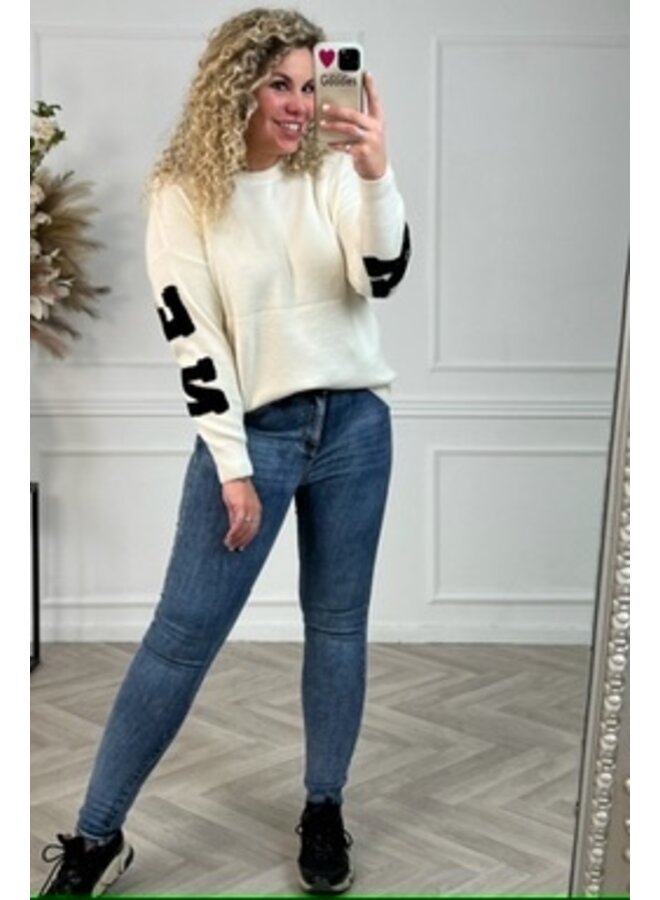 Manhattan New York Sweater - White/Black