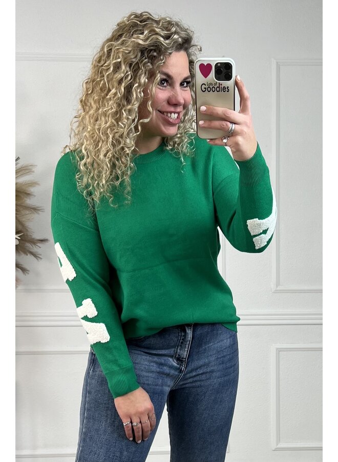 Manhattan New York Sweater - Green/White