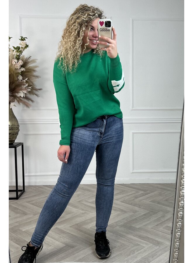 Manhattan New York Sweater - Green/White