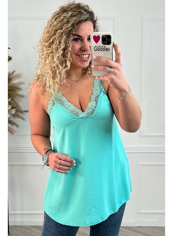 Curvy Sisi Lace Top - Mint