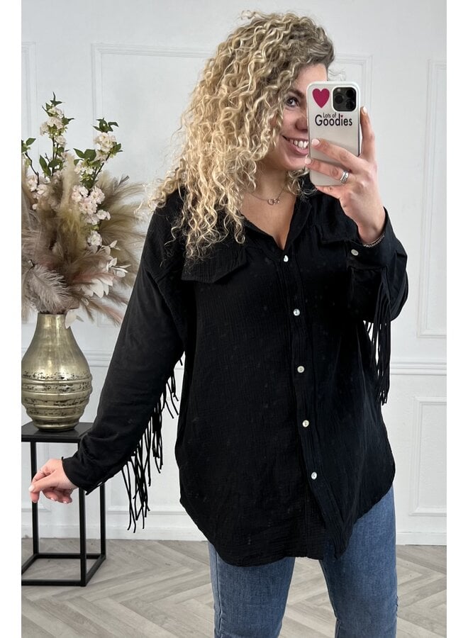 Fringe Blouse - Black